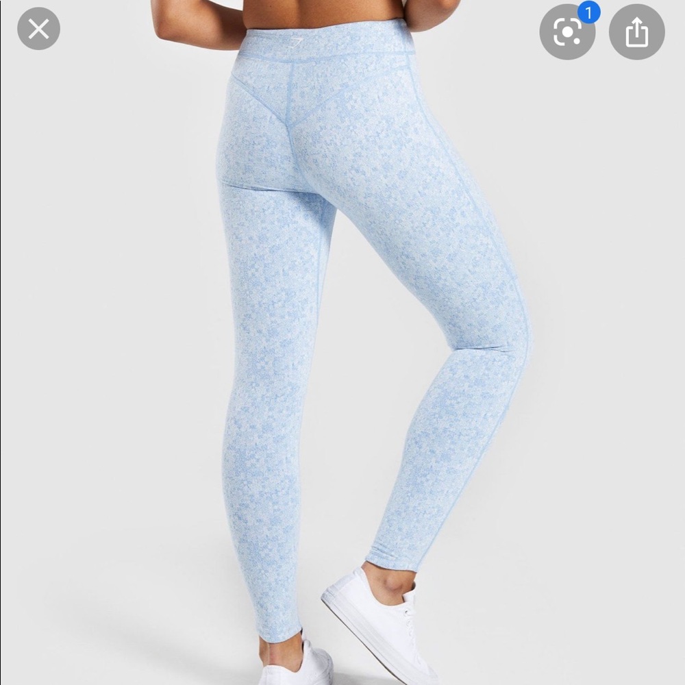 New Gymshark Fleur Texture leggings - Malibu Blue